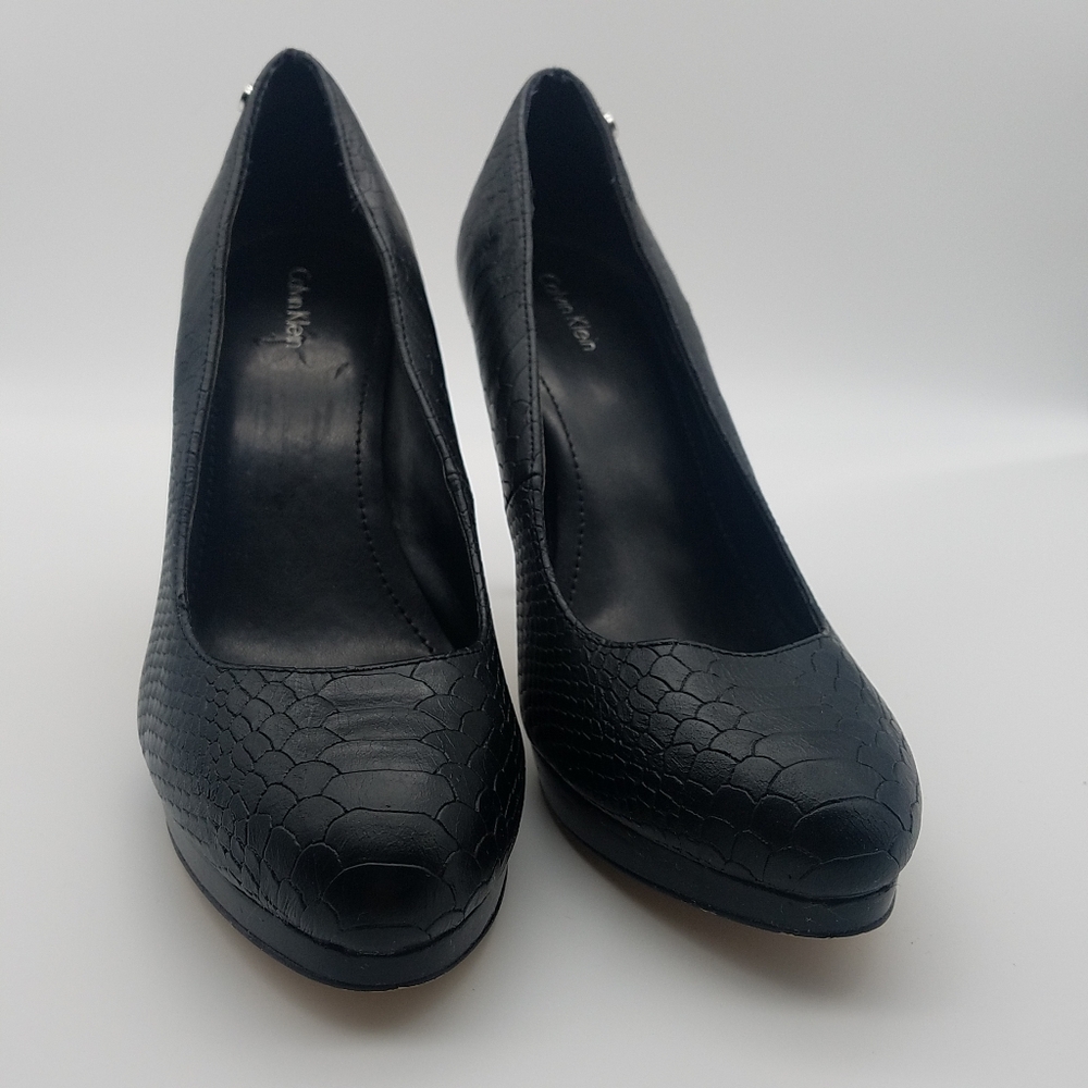 Calvin Klien Black Gilda platform heels